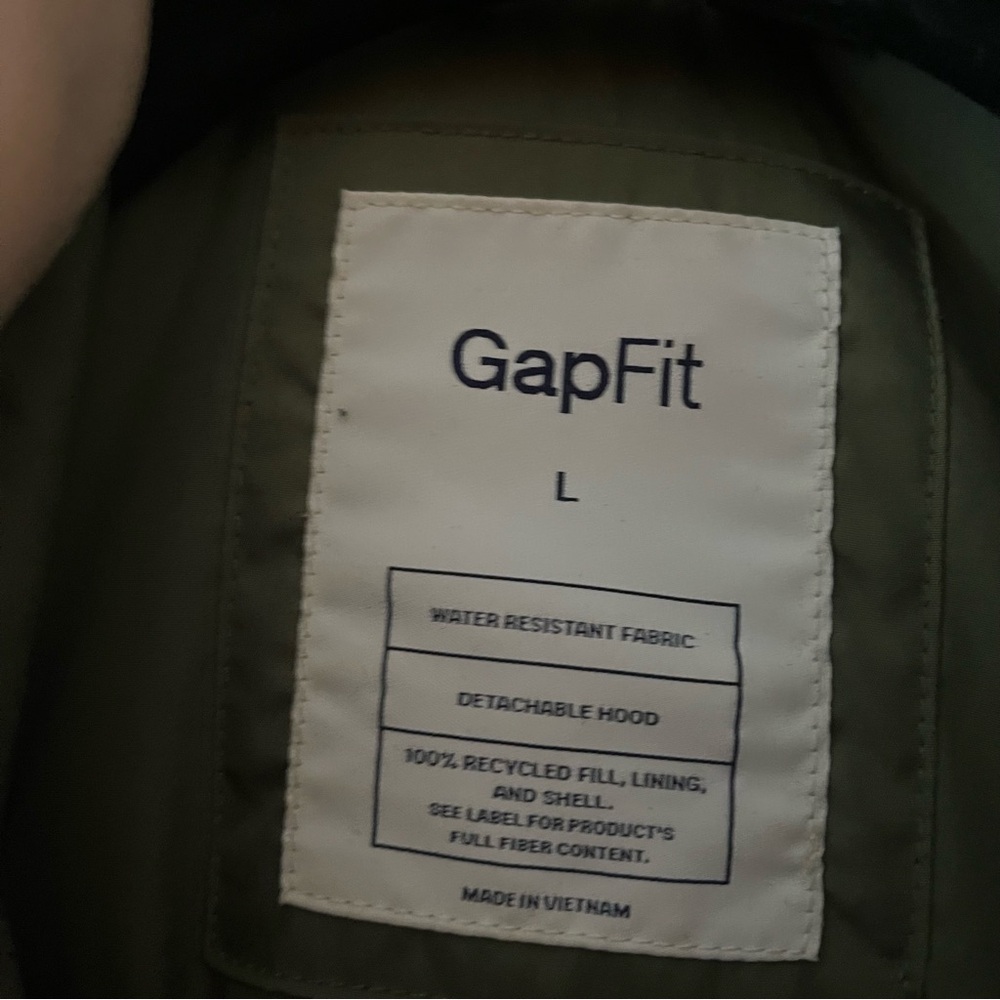 GAP Olive Green Hooded Waterproof Lightweight Jacket - Picture 3 of 3